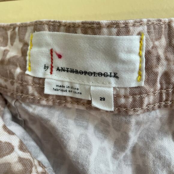 Anthropologie The Wanderer Utility Pant in Brown Tan Leopard Sz 29 Linen Blend - Picture 4 of 10